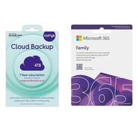 Microsoft 365 Family (12 months (automatic renewal), 6 users) & Cloud Backup (4 TB, 1 year) Bundle