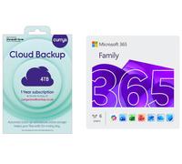 MICROSOFT 365 Family (12 months (automatic renewal), 6 users) & Cloud Backup (4 TB, 1 year) Bundle