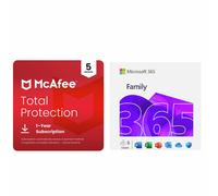 Microsoft 365 Family 6 People & McAfee 1 Year, 5 Device