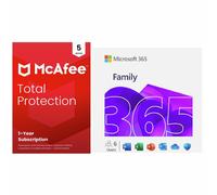 Microsoft 365 Family 6 People & McAfee 1 Year, 5 Device