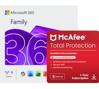 Microsoft 365 Family + McAfee Total Protection | 5 Devices | 1 Year
