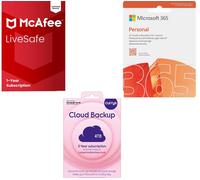 Microsoft 365 Personal, Cloud Backup & LiveSafe Bundle