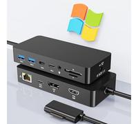 Microsoft Surface Dock Station, 12 in 1 Surface Docking Station Triple 4K@60Hz Display with HDMI/USB C/DP, Surface Pro Docking Station for Surface Pro 11/10/9/8/X/7/6/5/4/3,Surface Laptop/Book/Go