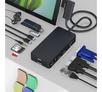 Microsoft Surface Dock Triple Displays 2 HDMI+VGA, 12 in 1 Surface Docking Station for Surface Pro 11/10/9/8/X/7/6/5/4/3, Surface Laptop 7/6/5/4/3/2/1, Surface Laptop Go 3/2/1, Surface Book