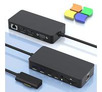Microsoft Surface Dock with Triple Displays Dual HDMI+VGA, 12 in 1 Surface Docking Station for Surface Pro 11/10/9/8/X/7/6/5/4/3, Surface Laptop 5/4/3/2/1, Surface Laptop Go 3/2/1