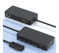 Microsoft Surface Dock with Triple Displays Dual HDMI+VGA, 12 in 1 Surface Docking Station for Surface Pro 11/10/9/8/X/7/6/5/4/3, Surface Laptop 5/4/3/2/1, Surface Laptop Go 3/2/1