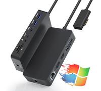Microsoft Surface Docking Station, 12-in-1 Triple Displays VGA +Dual HDMI Surface Dock, Surface Docking Station for Surface Pro 11/10/9/8/X/7/6/5/4/3, Surface Book, Surface Laptop, Surface Go Dock