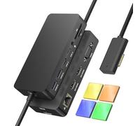 Microsoft Surface Docking Station with Triple Displays Dual HDMI+VGA, 12 in 1 Surface Dock for Surface Pro 11/10/9/8/X/7/6/5/4/3, Surface Laptop 7/6/5/4/3/2/1, Surface Laptop Go 3/2/1, Surface Book