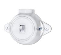 Microsoft Surface-Mounted Vintage Socket Light Switch - Round Retro Toggle Switch (White)