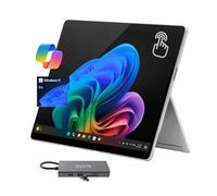 Microsoft Surface Pro 10 13" 2880x1920 @120Hz AI Tablet for Business, 10-Core Qualcomm Snapdragon X Plus Support Copilot AI Features, 16GB RAM, 1TB SSD, 2X USB-C, PDG USB-C Hub, Win 11 Pro, Platinum