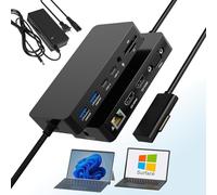 Microsoft Surface Pro Docking Station with Triple Display, Dual HDMI+VGA, 12-in-1, Surface Dock with Ethernet SD/TF Audio, 4x USB, Dock for Surface Pro 10/9/8/X/7/6/5/4, Surface Laptop 6/5/4/3/2