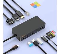 Microsoft Surface Thunderbolt 4 Dock Triple Displays, 4K/60Hz HDMI+DP+VGA 3XUSB Surface Pro USB-C Docking Station with PD100W Charge for Surface Pro 11/10/9/8/X/7+/7,Laptop 7/6/5/4/3,Laptop Studio