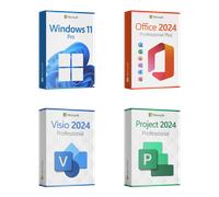 Microsoft Windows 11 Professional + Microsoft Project 2024 Professional + Microsoft Office 2024 Professional + Microsoft Visio 2024 Professional Premium license for 3 devices