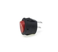 microswitch 20 pcs KCD1-105 16 mm 2-pin 250V 3A Black red Rocker Switch snap Type SPST ON Off Mini Round Position Copper Foot(Style2)