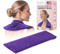 Microwavable Grain Cushion - Heat Cushion Wheat and Lavender Filled 48 x 15 cm - Soft Fleece Heat Cushion Microwave for Pain Relief, Neck Shoulder, Back - Purple