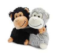 Microwavable Heatable Pair Plush Soft Toys - Fully Heatable & Freezable | Scented with French Lavender | Soothing Warm or Cool Comfort | Cuddly for Anxiety (Pair of Monkeys)