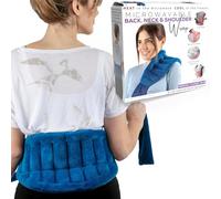 Microwavable Heating Pad for Back Pain Relief - Moist Heat Pack for Neck & Shoulders - Microwave Wheat Bag with Long Ties - Reusable Hot Cold Therapy Wrap for Cramps, Stress & Muscle Relaxation M 71”