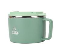 Microwavable Stainless Steel Ramen Bowl with Lid, Includes Chopsticks and Spork, 1200ml Capacity, Green