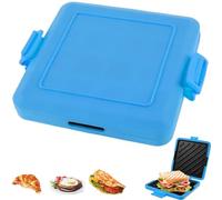 Microwavable Toastie Maker, Microwave Toasted Sandwich Maker Wireless Silicone Sandwich Grill Non-stick Coating & Rapid Heating Bread Baking Pan for Cooking Delicious Crispy Sandwiches (Blue)