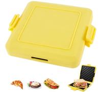 Microwavable Toastie Maker, Microwave Toasted Sandwich Maker Wireless Silicone Sandwich Grill Non-stick Coating & Rapid Heating Bread Baking Pan for Cooking Delicious Crispy Sandwiches (Yellow)