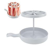 Microwave Bacon Cooker, Grease Draining Tray Hanger Fat Reducing Crispier Quicker Cooking Bacon Maker Dish for Low Calorie Breakfast, Grease Catcher Makes