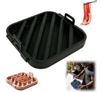 Microwave Bacon Cooker, Large Soft Silicone Food Grade Microwave Meat Bacon Tray, Suitable for Microwaves Cooking, for Home Kitchen,Kitchen Gadget Gift,6.69" x 6.3"