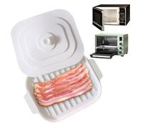 Microwave Bacon Cooker with Cover, 11x8.2inch Silicone Microwave Bacon Cooker with Lid, Microwave Bacon Tray, Microwave Bacon Rack Tray for Oven