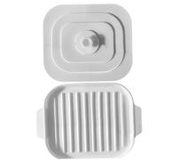 Microwave Bacon Cooker with Lid 11x8.2" Rectangle Microwave Bacon Tray Silicone Bacon Pan with 2 Handle Heat Resistant Grooved Bacon Cooker for Home Restaurant Bacon Pan for Oven Bacon Rack for Oven
