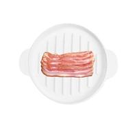 Microwave Bacon Crisper with Lid, Bacon Cooker for Microwave Oven, Microwave Bacon & Meat Heating Plate Rack - Microwave Bacon Maker, Quick and with No Messy, Dishwasher Safe