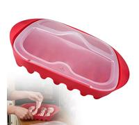Microwave Bacon Crisper with Lid, Microwave Bacon Cooker Maker, Reusable Food Grade Splatter Proof Bacon Maker, Space-Saving Kitchen Storage Solution, Easy Clean Kitchen Gadget (Red)