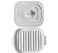 Microwave Bacon Tray Microwave Bacon Cooker with Lid 11x8.2" Rectangle Bacon Tray Silicone Bacon Pan with 2 Handle Heat Resistant Grooved Bacon Cooker