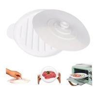 Microwave Bacon Tray with Lid 9.5x7.8 Inch Round Silicone Baking Pan Heat-Resistant Bacon Tray with Dual Ears for Cooking Roasting Steaming Bacon Cooker Silicone Baking Pan Bacon Tray Bacon Pan