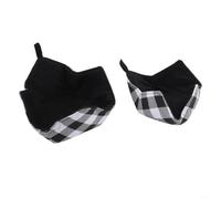 Microwave Bowl Cozy Holder Reversible Heat Resistant Hot Dish Handler For Soup And Ice Cream Black And White Polyester Kitchen Linen 8 Inch(S+L)