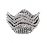 Microwave Bowl Cozy Holders Set of 4 - for Hot and Cold Bowls, Plates and Dishes Bowl Holder for Microwave (Gray and White)
