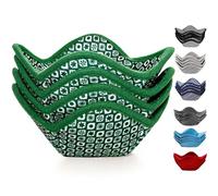 Microwave Bowl Cozy Huggers Set of 4 - for Hot and Cold Bowls, Plates and Dishes Bowl Holder for Microwave (Emerald and White)