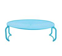 Microwave Bowl Holder, 2 Layers Microwave Oven Heating Plastic Tray Rack Microwave Holder Microwave Plate with Anti Skid Lines for Heating Dishes (Blue)