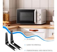 Microwave Bracket Wall 304 - Sleek high-Performance Durable Stainless Steel Foldable Oven, Elegant, Portable, Stand 8 X 8.5, Inches Retractable Mounting Kit, | Workplace Versatile