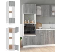 Microwave Cabinet Grey Sonoma Engineered Wood 60x57x207 cm Tall Storage w/ Doors