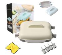 Microwave Corn Steamer with Lid, Microwave Corn On The Cob Cooker Set for Dishwasher Safe, Portable 2 Corns Cobs Steaming Tool with Handle for Delicious Dorm Small Dorm, Kitchen, PP (White)