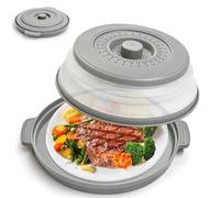 Microwave Cover for Food,Collapsible Microwave Food Covers | Microwave Cover with Base Mat for Food,Silicone Microwave Splatter Guard, Free BPA, microwave splatter cover