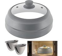 Microwave Cover, Glass Microwave Splatter Cover, 10.5 Inch Collapsible Microwave Splatter Ventilated Cover with Silicone Handles, Microwave Plate Cover for Food, Silicone Splatter Guard Lid BPA-Free