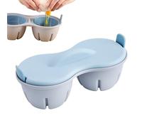 Microwave Egg Boiler Cooker, 2-Cavity Double Drain Poached Eggs Cups With Lid, Boiler Kitchen Gadgets Cook Soft And Hard Boiled Egg, Heat-Resistant Steamer For Cooking Breakfast Kitchen