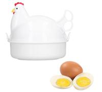 Microwave Egg Boiler, Cute Chicken Shape Microwave Egg Poacher 4 Eggs Boiler Steamer Egg Boiler Steamer Multifunction Egg Cooker with Handle Egg Maker for Home Kitchen