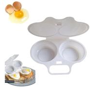 Microwave Egg Boiler Poacher, Double Microwave Egg Poacher, Eggs Poacher Cup Poached Egg Steamer Cups Egg Maker Egg Cooker for Home Breakfast, Easy To Use and Non-Stick