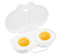 Microwave Egg Boiler Poacher, Reusable White Poached Egg Maker Mold Draining Non-Stick Coated Cooking Food Grade PP Double Eggs Cup Cooker Breakfast Cookware for Kitchen Gadgets (1 Pcs)