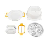 Microwave Egg Boiler Steamer and Cutter 4 Egg Capacity Fast Cooking Convenient Breakfast Kitchen Essential Made of PP and Aluminum 7.2x5.2 Inches Home Use
