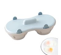 Microwave Egg Cooker 2 Compartments Poached Egg Maker with Lid, Heat Resistant Steamer for Kitchen Household Restaurant Breakfast Preparation