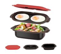 Microwave Egg Cooker & Microwave Grill Pan with Lid Nonstick Cookware for Grilling, Browning, and Crisping Vegetables, Sandwich & Meat