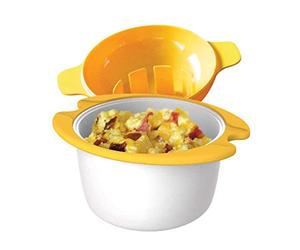 Microwave Egg Cooker Poacher Scramble Omelet Eggwich Maker with Silicone Handles Yolk Separator and Shell Cracker