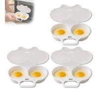Microwave Egg Poacher,2 Cavity Nonstick Poached Egg Maker With Lid，3PCS-A | Microwave Egg Poacher With Lid & Handle, Double Cup Egg Cooker Maker For Home Breakfast, Kitchen Gadgets